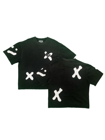 Boxy Distressed Embroidery Mended Scars Tshirt