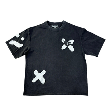 FUELEDBYPAIN “Boxy Distressed Embroidery Mended Scars” TEE