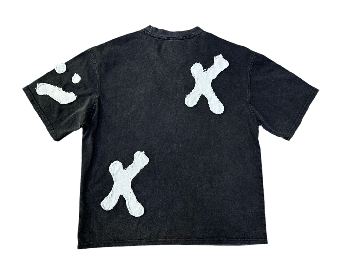 Boxy Distressed Embroidery Mended Scars Tshirt