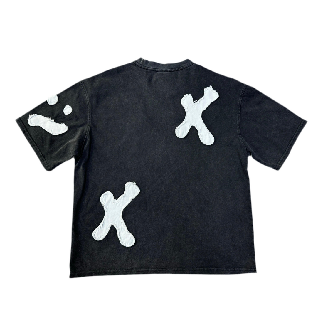 FUELEDBYPAIN “Boxy Distressed Embroidery Mended Scars” TEE