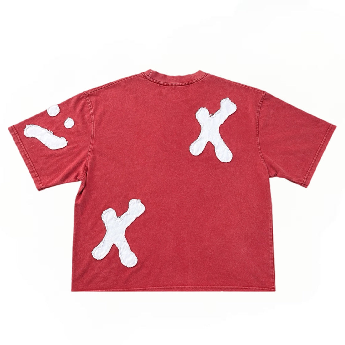 FUELEDBYPAIN “Boxy Distressed Embroidery Mended Scars” TEE